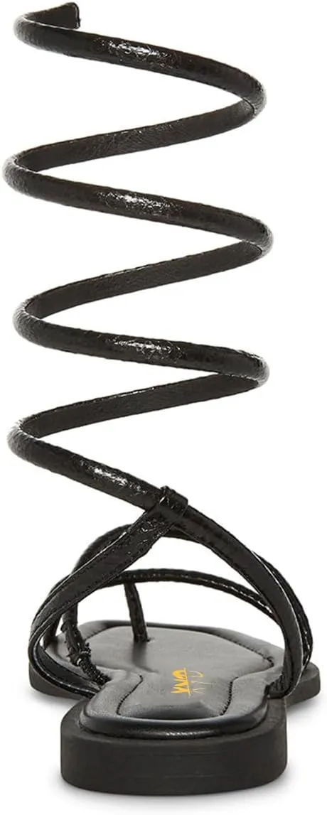 XYD Women's Casual Gladiator Flats Dressy Sandals Lace Up Strappy Open Toe Daily Wearing Beach Wedding Shoes