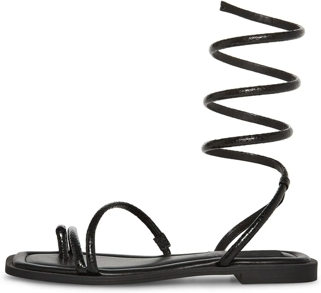 XYD Women's Casual Gladiator Flats Dressy Sandals Lace Up Strappy Open Toe Daily Wearing Beach Wedding Shoes