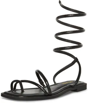 XYD Women's Casual Gladiator Flats Dressy Sandals Lace Up Strappy Open Toe Daily Wearing Beach Wedding Shoes