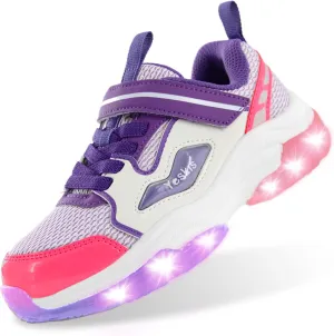 YESKIS Kids Boys Girls Light Up Shoes Lightweight Mesh Breathable Led Flashing FutuVibe Running Sneakers for Little Kid and Big Kid