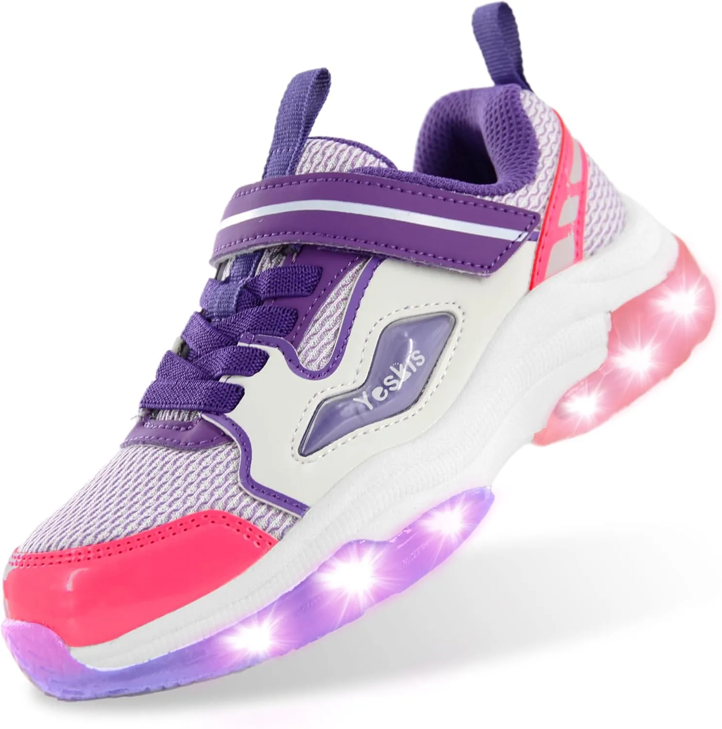 YESKIS Kids Boys Girls Light Up Shoes Lightweight Mesh Breathable Led Flashing FutuVibe Running Sneakers for Little Kid and Big Kid