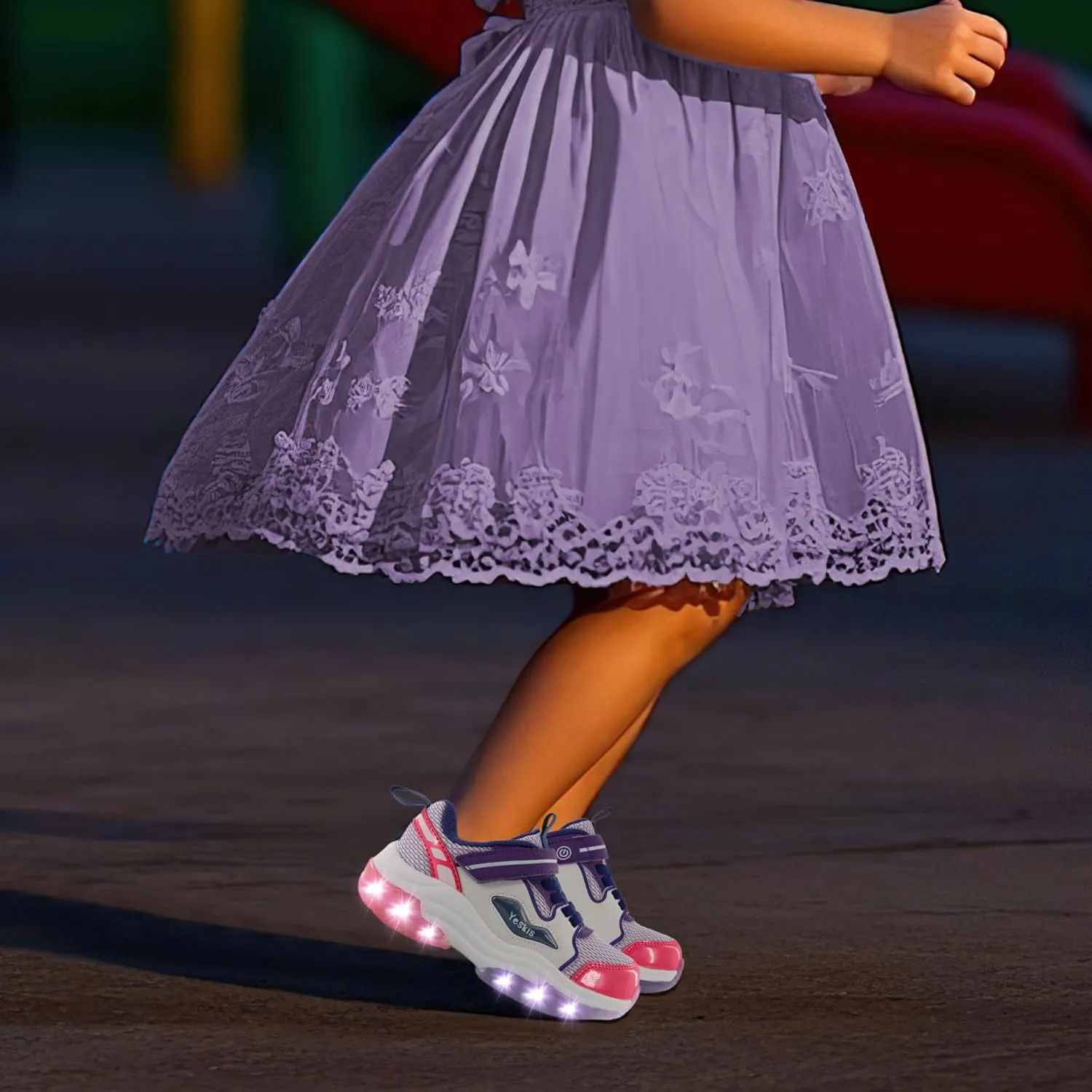 YESKIS Kids Boys Girls Light Up Shoes Lightweight Mesh Breathable Led Flashing FutuVibe Running Sneakers for Little Kid and Big Kid