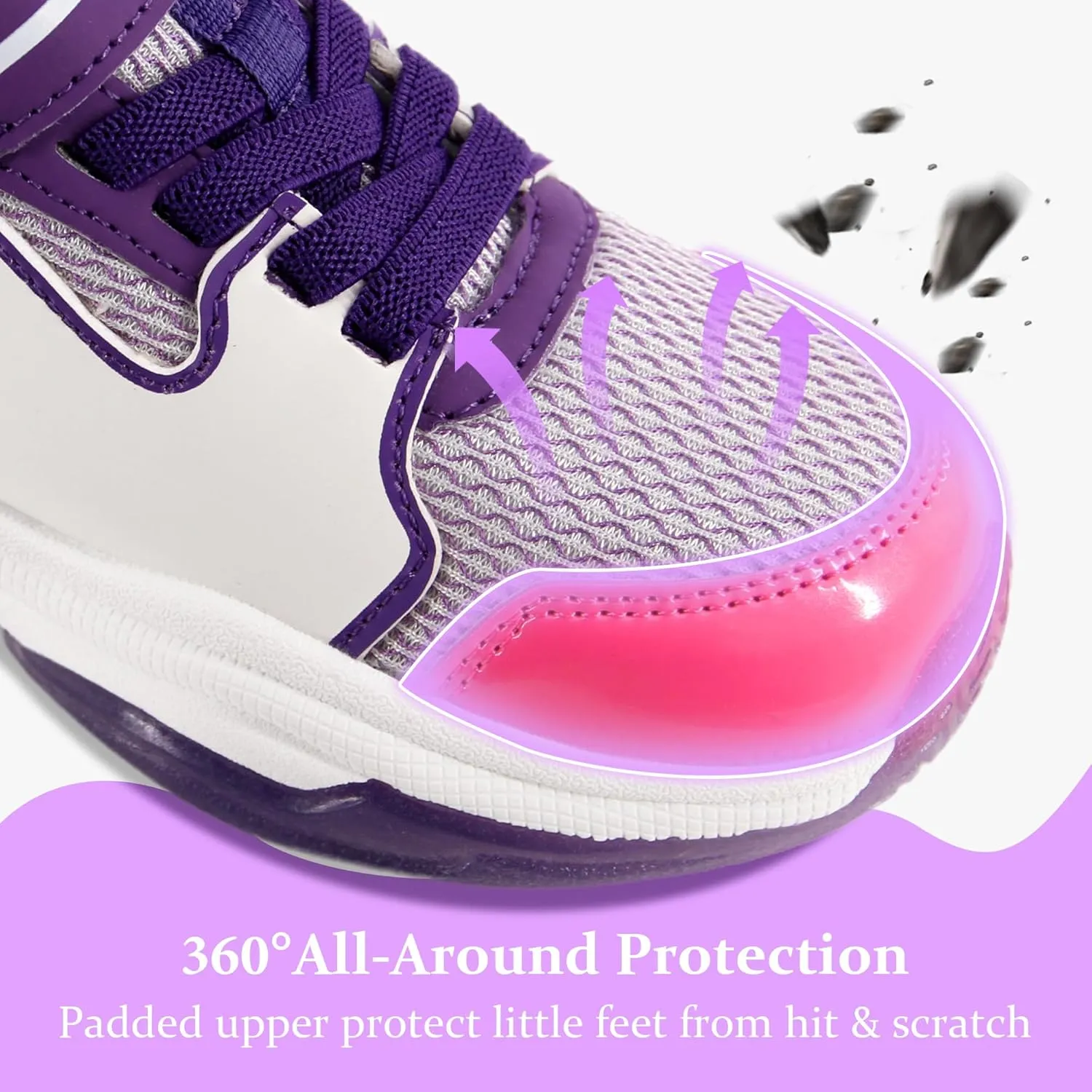 YESKIS Kids Boys Girls Light Up Shoes Lightweight Mesh Breathable Led Flashing FutuVibe Running Sneakers for Little Kid and Big Kid