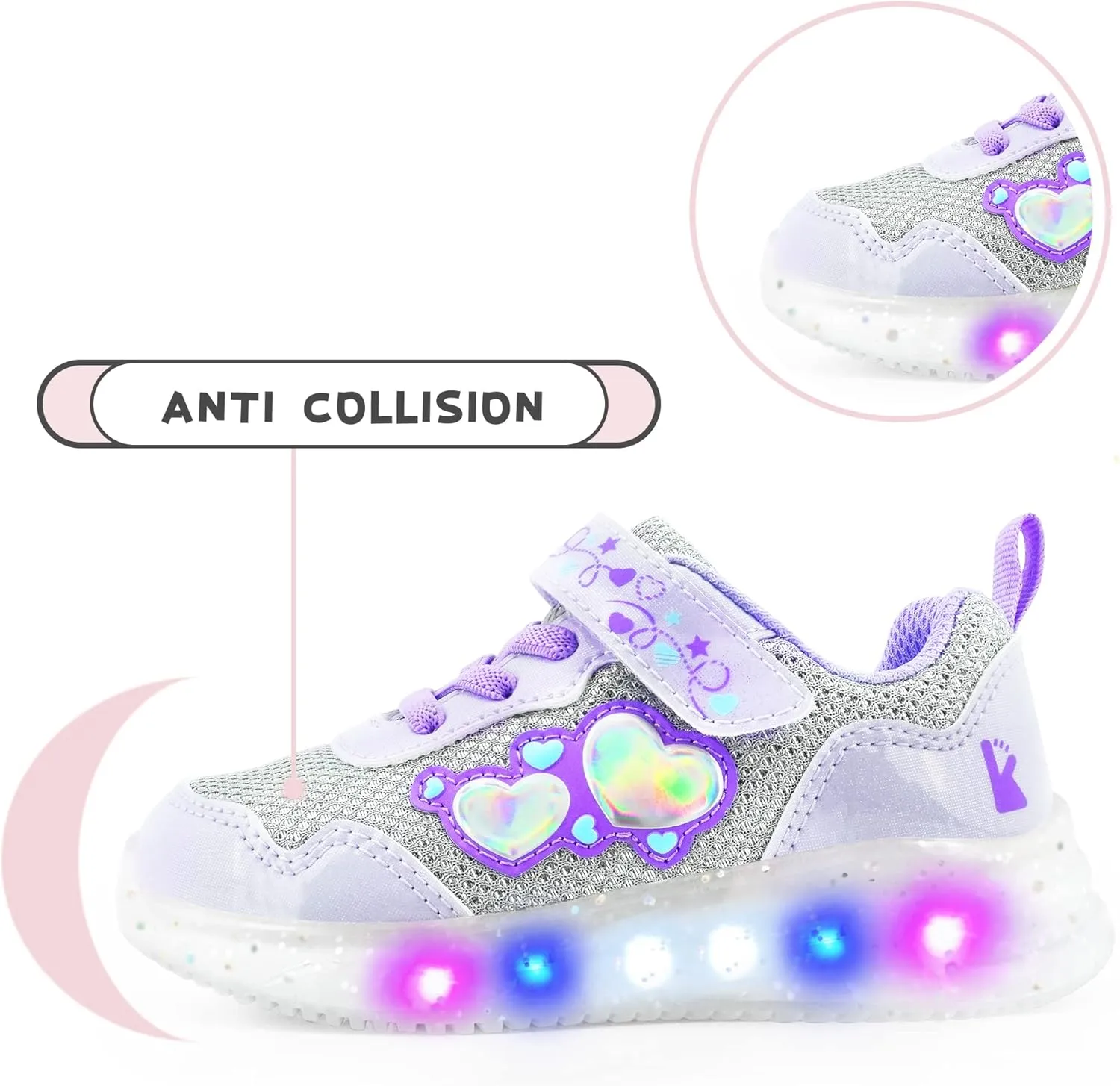 YESKIS Toddler Boys Girls Light Up Shoes LED Flashing Lightweight Mesh Breathable Adorable Running Sneakers for Toddler and Little Kid