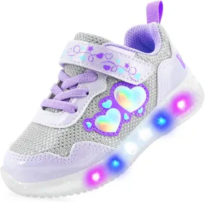YESKIS Toddler Boys Girls Light Up Shoes LED Flashing Lightweight Mesh Breathable Adorable Running Sneakers for Toddler and Little Kid