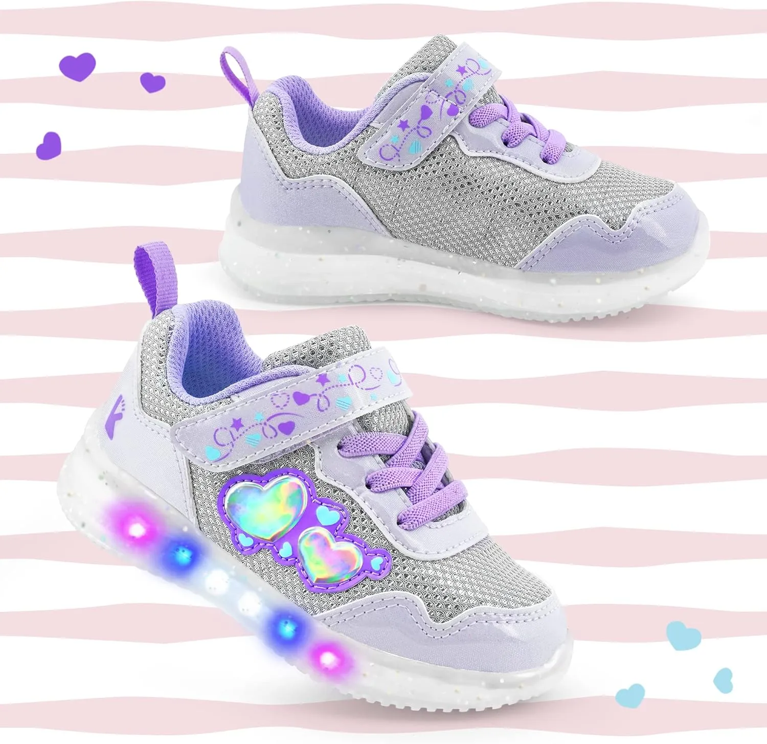 YESKIS Toddler Boys Girls Light Up Shoes LED Flashing Lightweight Mesh Breathable Adorable Running Sneakers for Toddler and Little Kid