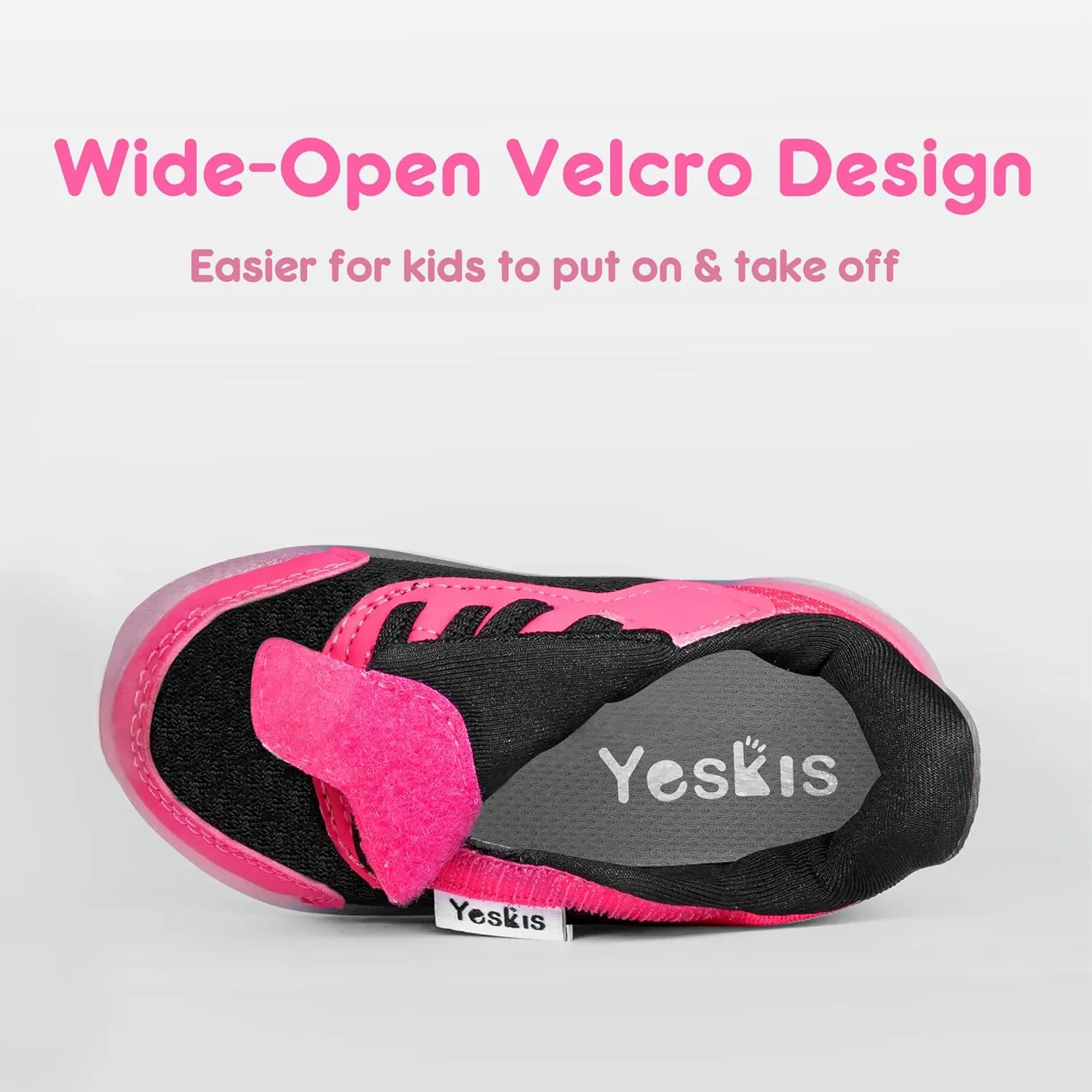 YESKIS Toddler Light Up Shoes Boys Girls Lightweight Breathable Mesh Non-Slip Running Sneakers for Toddler and Little Kid