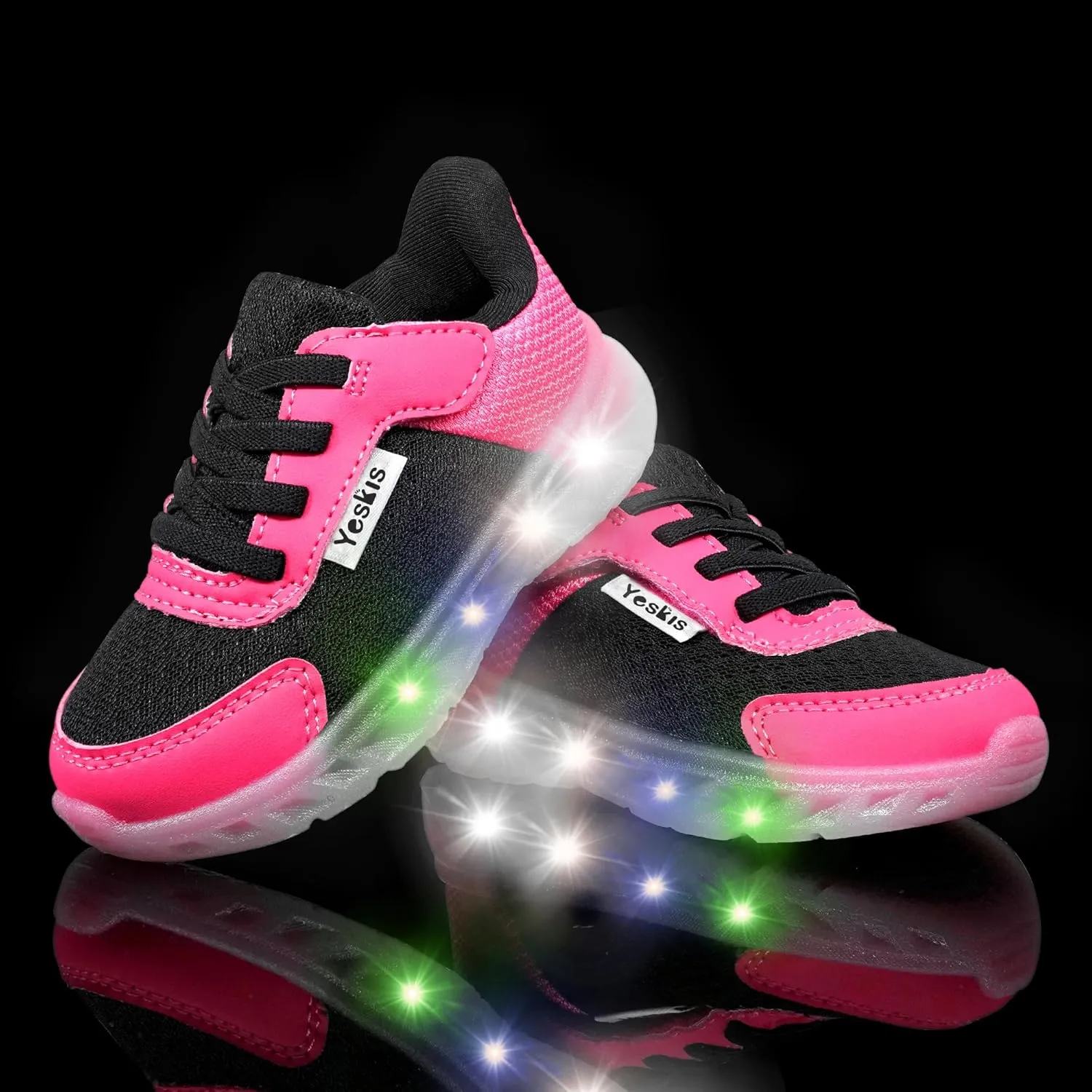 YESKIS Toddler Light Up Shoes Boys Girls Lightweight Breathable Mesh Non-Slip Running Sneakers for Toddler and Little Kid