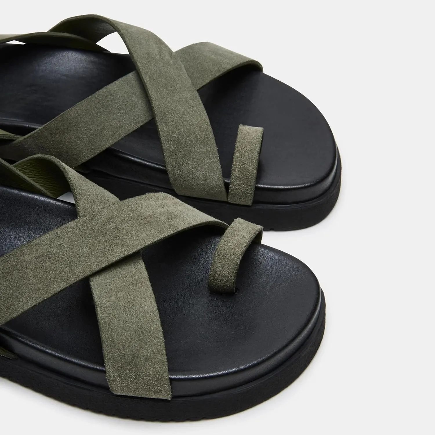 Yishaweiqi Platform Sandals for Women Ankle Wrap Buckle Strap Flat Sandals Toe Ring Comfort Footbed Flatform Sandals Dress Summer Shoes