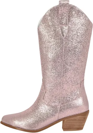 Yolkomo Cowboy Boots For Women Wide Calf Glitter Rhinestone Cowgirl Boots