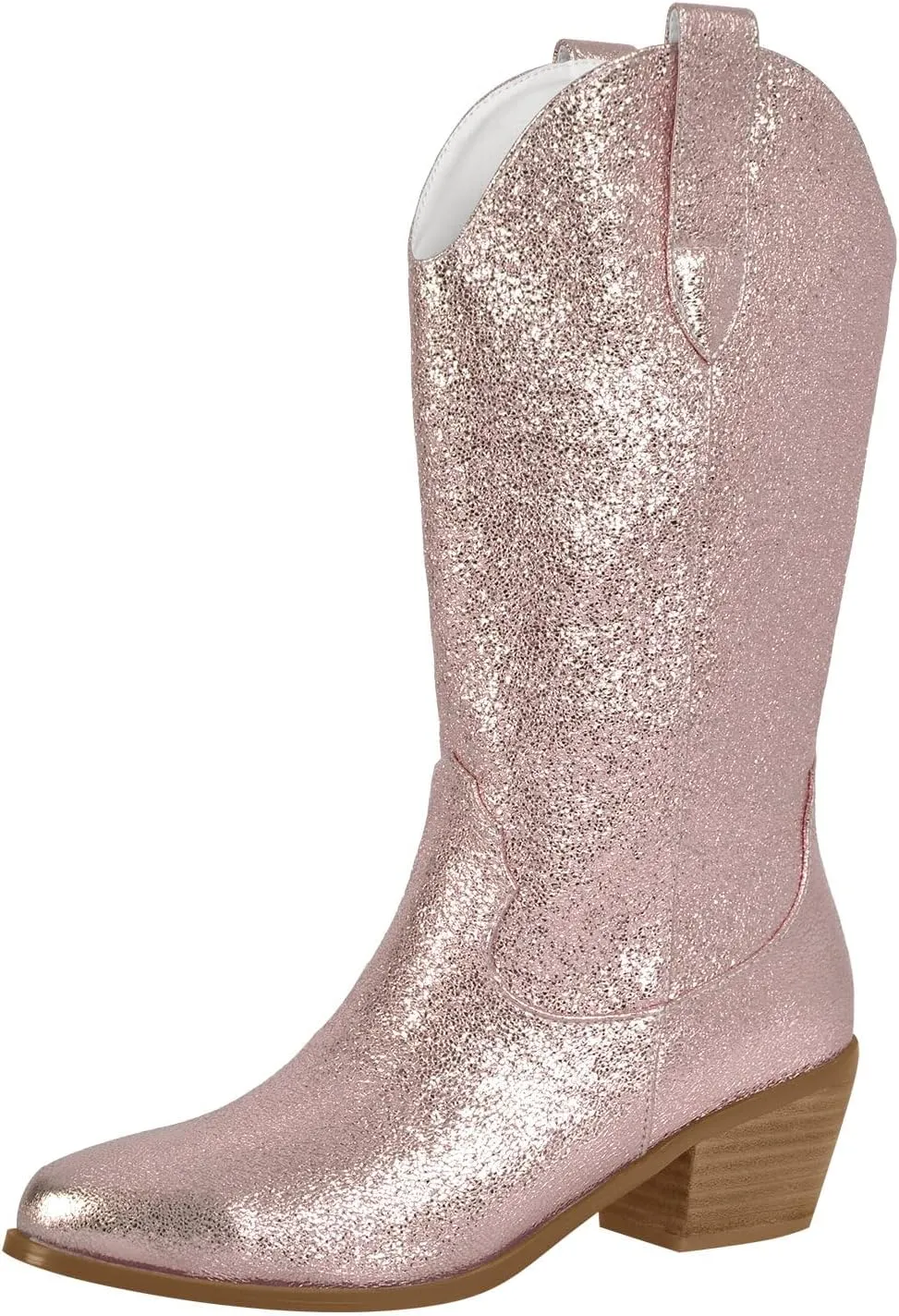 Yolkomo Cowboy Boots For Women Wide Calf Glitter Rhinestone Cowgirl Boots