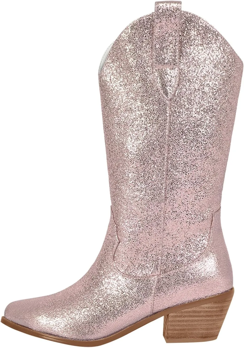 Yolkomo Cowboy Boots For Women Wide Calf Glitter Rhinestone Cowgirl Boots