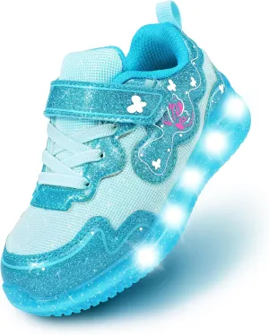 ZKA Toddler Light Up Shoes for Girls Boys Size 5 to Size 13 Sparkle Walking Running Tennis Casual Fashion Sport