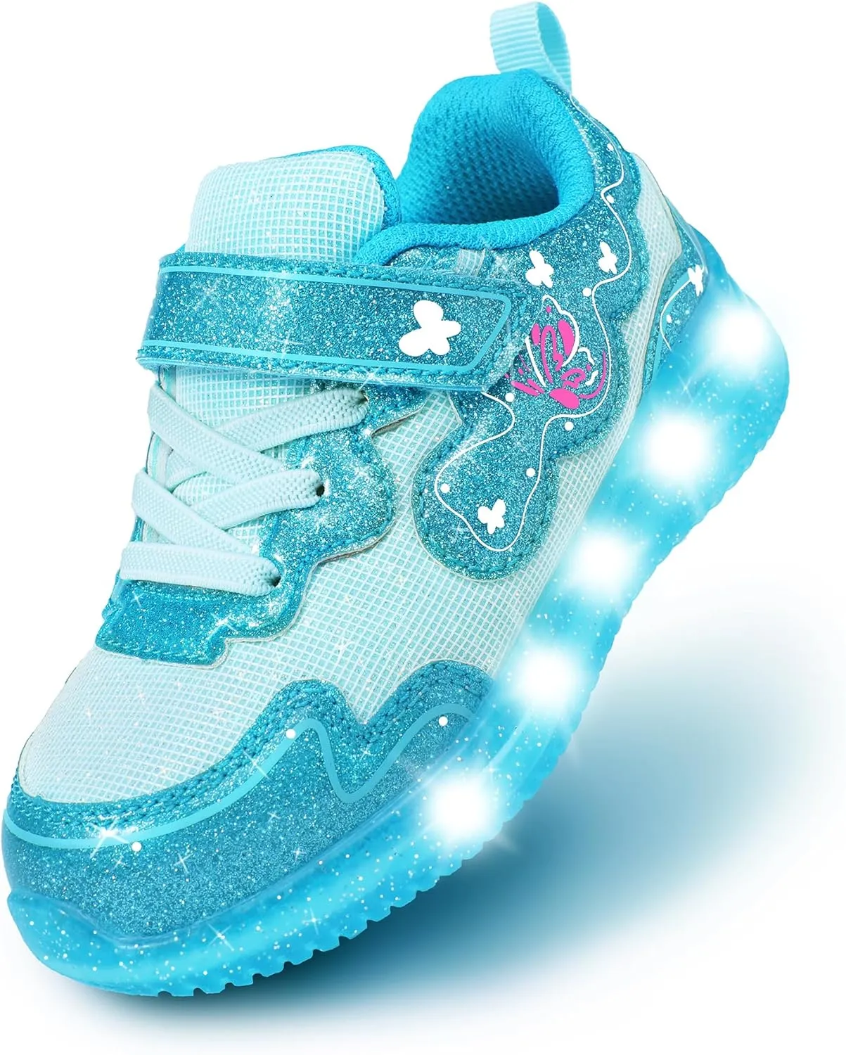 ZKA Toddler Light Up Shoes for Girls Boys Size 5 to Size 13 Sparkle Walking Running Tennis Casual Fashion Sport