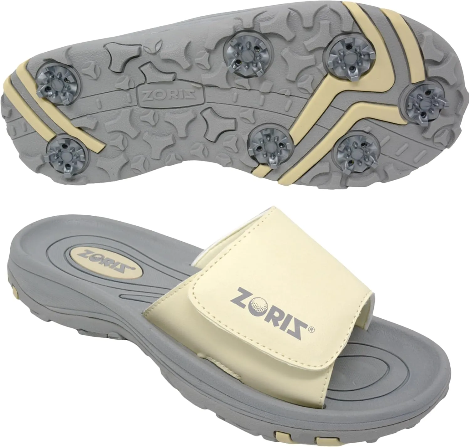 ZORIZ Golf Slides for Men and Women, Sports Slip On Sandals With Removable Spikes, Golf Footwear With Deeper Heel Cup and Higher Sidewalls for Secure Comfort