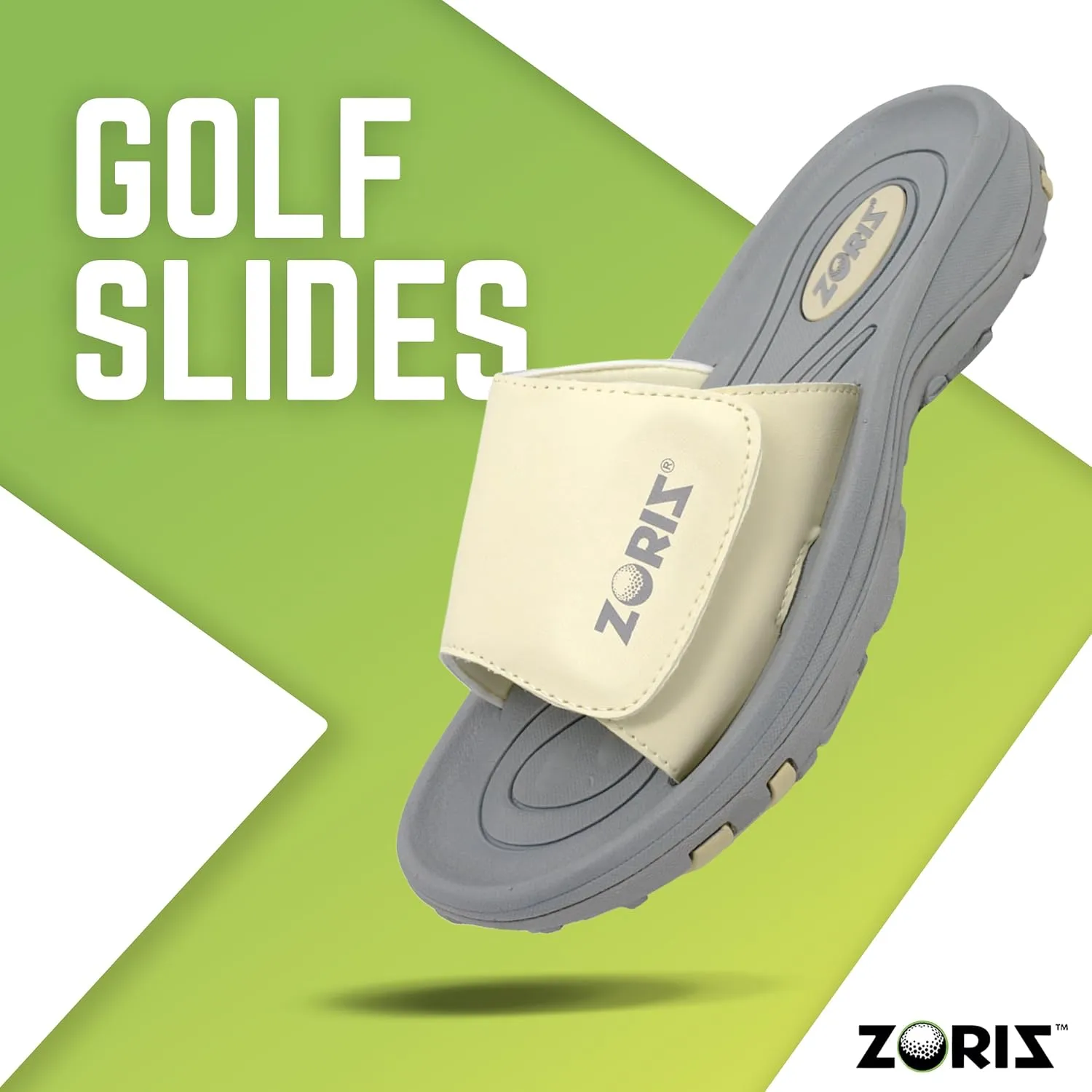 ZORIZ Golf Slides for Men and Women, Sports Slip On Sandals With Removable Spikes, Golf Footwear With Deeper Heel Cup and Higher Sidewalls for Secure Comfort