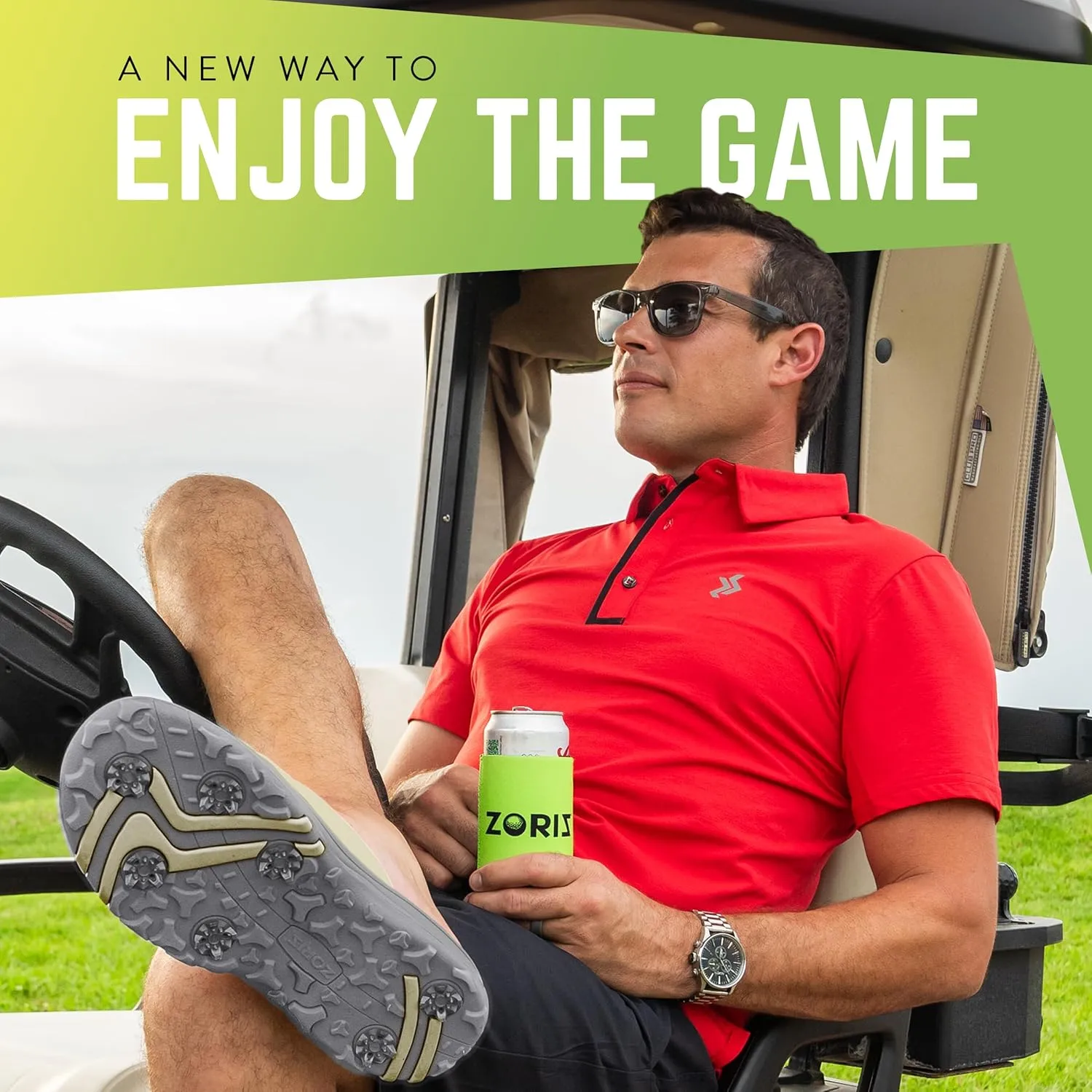 ZORIZ Golf Slides for Men and Women, Sports Slip On Sandals With Removable Spikes, Golf Footwear With Deeper Heel Cup and Higher Sidewalls for Secure Comfort