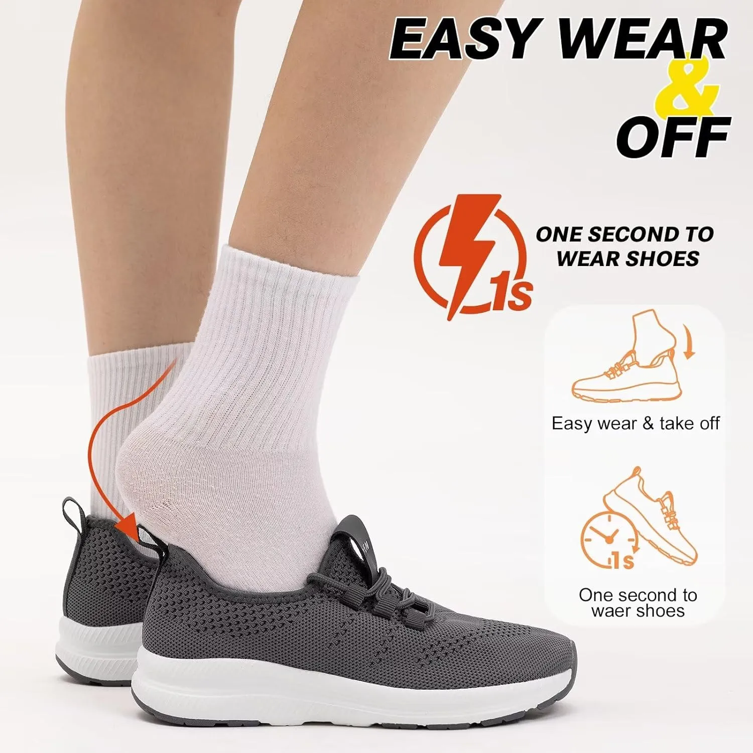 ZYEN Wide Toe Box Shoes Women Non-Slip Ultra Light Running Sneakers Extra Wide Feet Arch Support Walking Shoes Tennis Diabetes Breathable Gym Workouts 6-12